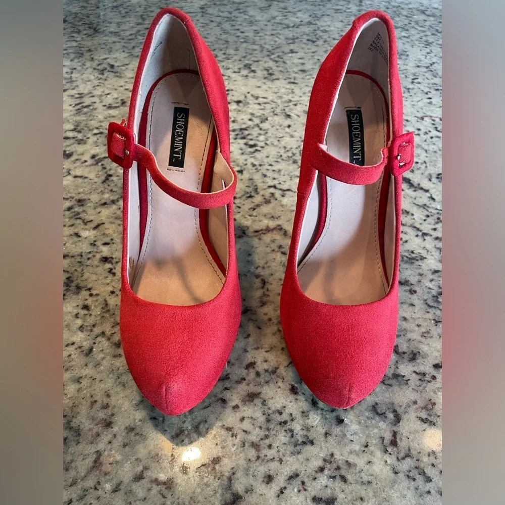 Women’s shoemint red suede Molly Mary Jane size 8